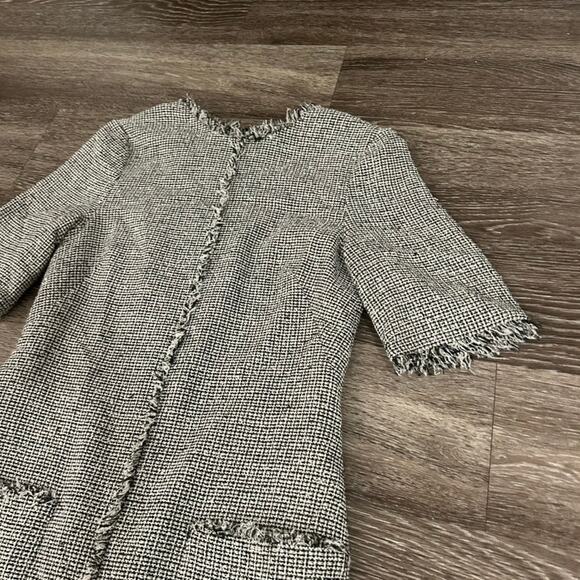EUC L.K. Bennett London DR Nessa Black Cream Tweed Shift Dress Size 4 Wool EUC - Picture 13 of 14